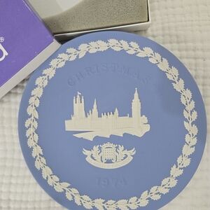 Wedgwood Blue and White Christmas Plate